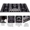 30 Cooktop gas, 5 Burners gas stovetop 30 inch,Gas Stove Gas Hob Stovetop Tempered Glass Cooktop Cast Iron Grates Built-in
