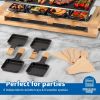 Indoor Grill, Raclette Table Grill, 1500W Electric Grill Korean BBQ Grill with 2 in 1 Reversible Non-stick Plate/Wooden Base