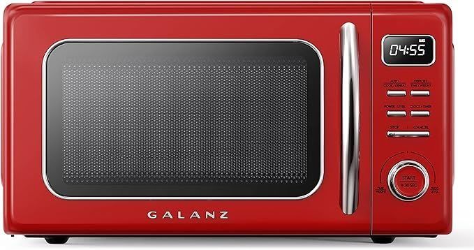 Microwave Oven, Retro Countertop with Auto Cook & Reheat, Defrost, Easy Clean with Glass Turntable, 0.7 Cu Ft, Microwave Oven